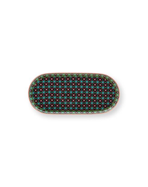 Lot de 6 petits plats ovales Berry Blues vert - 25 x 12 cm