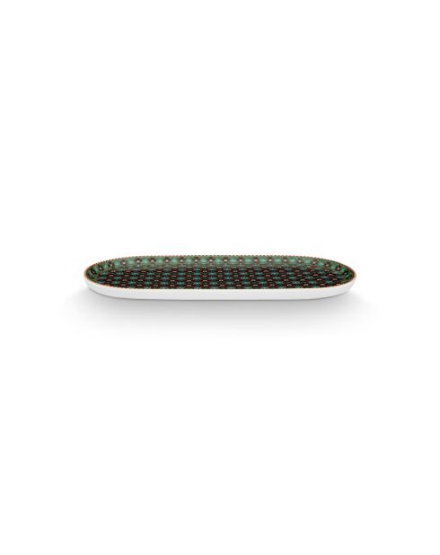 Lot de 6 petits plats ovales Berry Blues vert - 25 x 12 cm