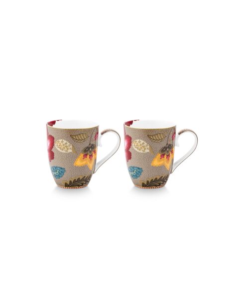 Lot de 2 grandes tasses Blooming Tales Fantasy kaki