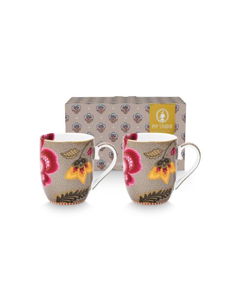 Lot de 2 petites tasses Blooming Tales Fantasy kaki