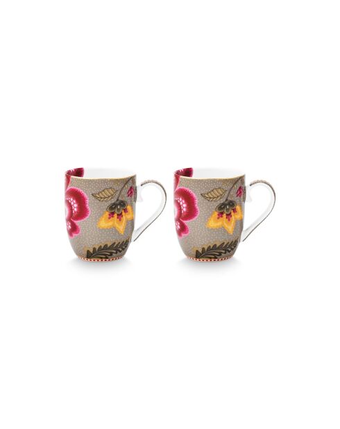 Lot de 2 petites tasses Blooming Tales Fantasy kaki