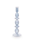 Bougeoir en verre HC40 Swirl L bleu - 28 cm