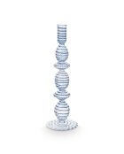 Bougeoir en verre HC40 Swirl L bleu - 28 cm