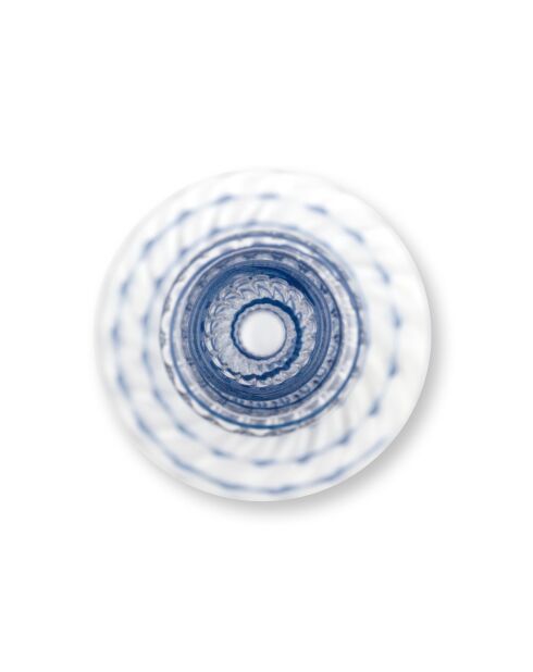 Bougeoir en verre HC40 Swirl L bleu - 28 cm