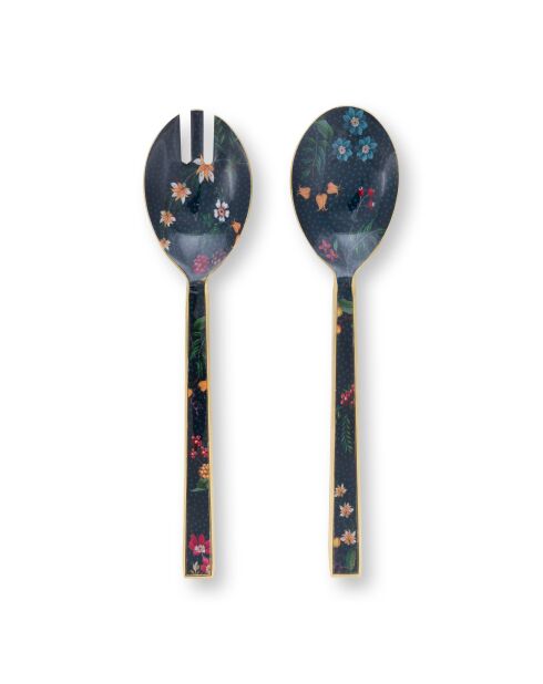 Set di 2 posate da insalata smaltate Berry Bleus - 25 cm