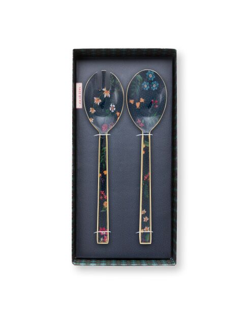 Set de 2 platos esmaltados para ensaladas Berry Bleus, 25 cm