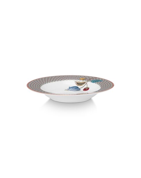 Lot de 6 assiettes creuses Blooming Tales kaki - 21,5 cm