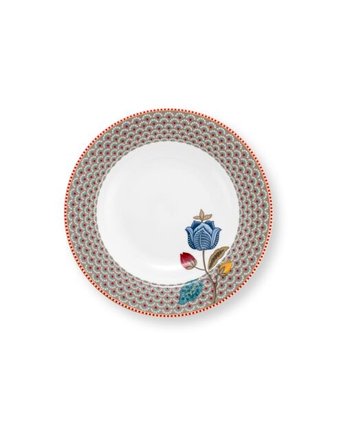 Lot de 6 assiettes creuses Blooming Tales kaki - 21,5 cm