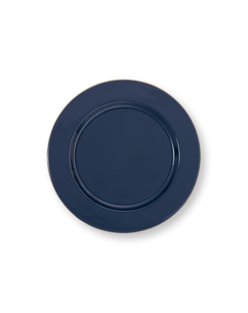 Set mit 2 dunkelblauen Berry Blues Präsentationstellern aus Metall — 32 cm