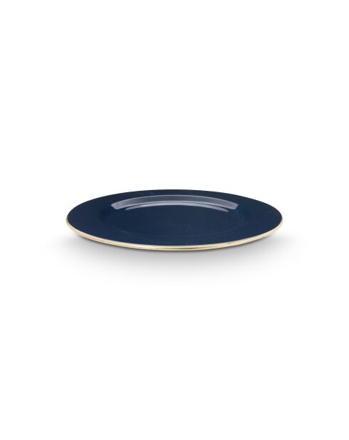 Set mit 2 dunkelblauen Berry Blues Präsentationstellern aus Metall — 32 cm