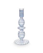 Bougeoir en verre HC40 Swirl S bleu - 20 cm