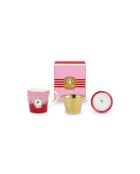 Teiera con medaglione Lovers Birds rosso/rosa