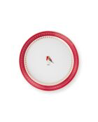 Teiera con medaglione Lovers Birds rosso/rosa