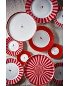 Teiera con medaglione Lovers Birds rosso/rosa