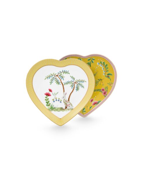 Juego de 2 platos amarillos con forma de corazón La Majorelle, 21,5 cm