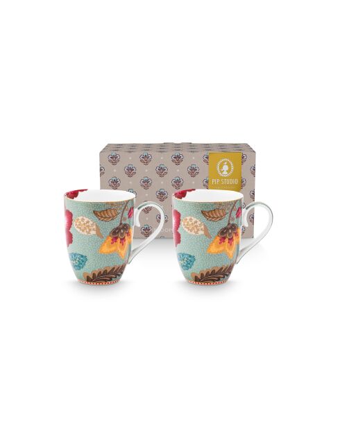 Lot de 2 grandes tasses Blooming Tales Fantasy bleu