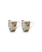 Lot de 2 grandes tasses Blooming Tales Fantasy bleu