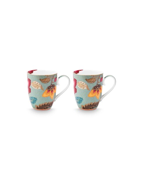 Lot de 2 grandes tasses Blooming Tales Fantasy bleu