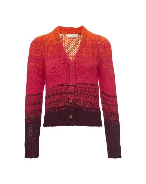 Himbeerrote Paola Baby-Alpaka-Strickjacke