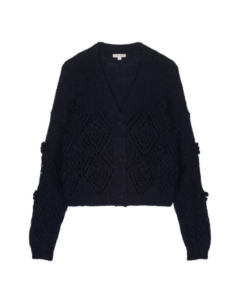 Cardigan en mohair Mérinos et Sirika bleu nuit