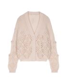 Altrosa Mohair-Cardigan aus Merino und Sirika