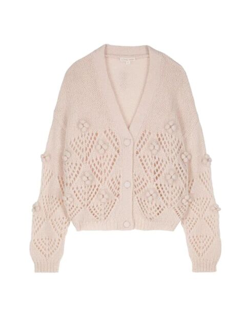 Altrosa Mohair-Cardigan aus Merino und Sirika