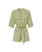 Lindengrüner Playsuit Chaina aus Baumwolle
