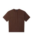 Blouse en coton manches courtes Tegan chocolat