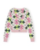 Roter Cardigan aus Baumwolle mit Grafikmotiv