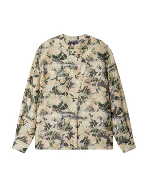 Blusa Philo in seta a manica lunga grigia verde