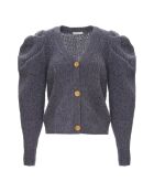 Cardigan a pois in alpaca Emmy grigio antracite per bebè
