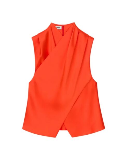 Difya orangefarbenes Satinoberteil