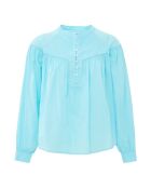 Blusa Delilah in popeline di cotone blu