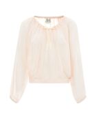 Böhmische Voilebluse aus Seide und Baumwolle Knotted puderrosa