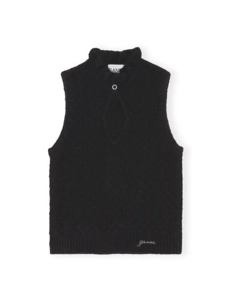 Schwarzes ärmelloses Top