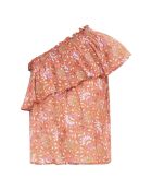 Top Chiara Terracotta asimmetrico con volant