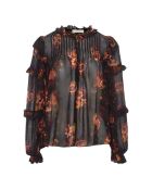 Miray schwarze Seidenbluse