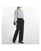 Blusa a righe grigio-blu