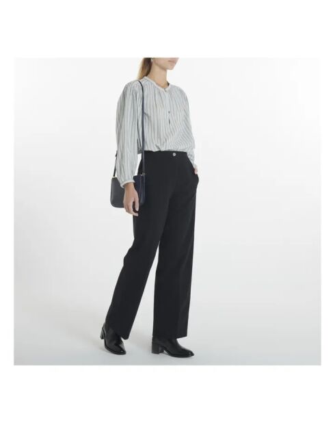 Blusa a righe grigio-blu