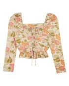 Rafaella ecrufarbene Bluse aus recyceltem Polyester