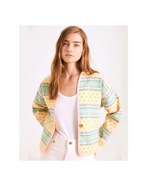 Gelbe Jacquardjacke Daria aus Baumwolle