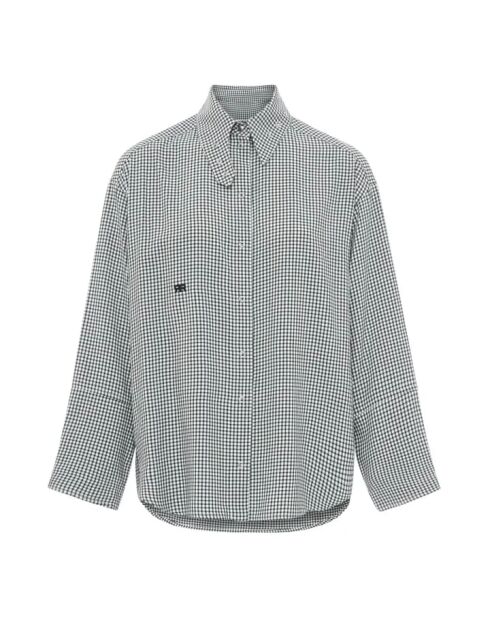 Blusa a maniche lunghe Ally Sassy Vichy grigia