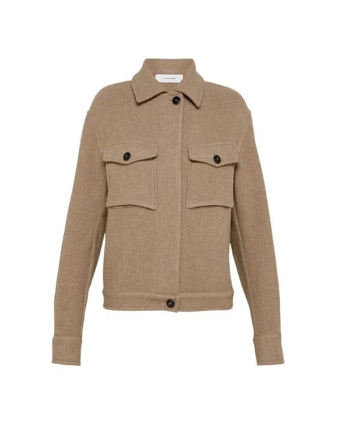 Beige wollen jas