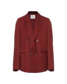 Zweireihige Wolljacke aus Terrakotta