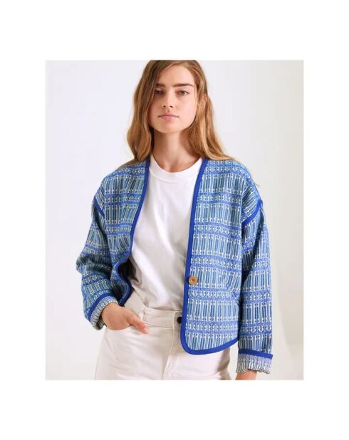 Blaue Jacquardjacke Daria
