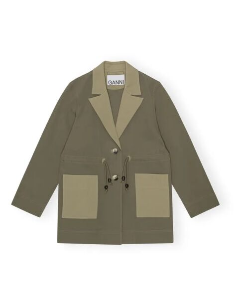Khakigrüne Jacke aus schwerem Twill
