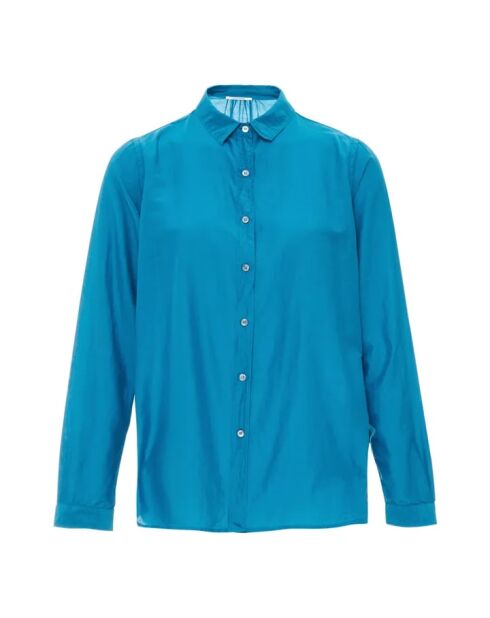 Blaue Bluse aus Viskose und Seide