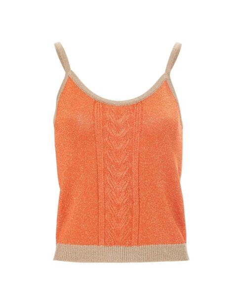 Débardeur en maille Lurex Danny mandarine