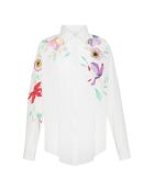 Camicia Heaven bianca in voile di cotone ricamato