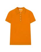 Hatti Merino orangefarbenes Kurzarm-Poloshirt